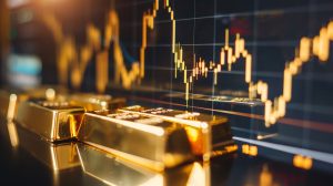 A detailed gold stock market report displayed on a computer monitor. investment, finance, gold, stocks, technology, data, market, trends, business, trading.